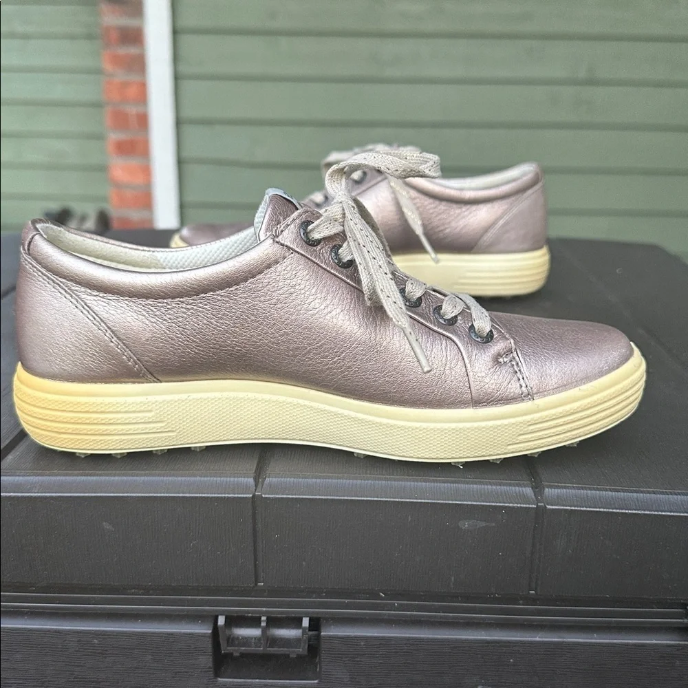 Ecco Shoes Hydromax Casual Sneakers Leather Lace Up in pewter bronze shade